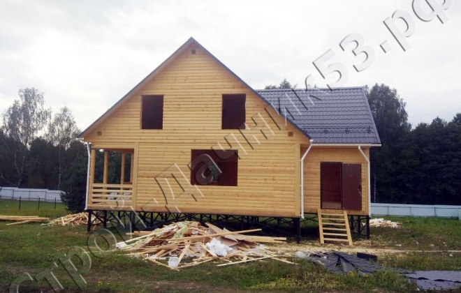 1 Брусовой дом К-35 9×9, 166.5 м², Калужская область, Малоярославецкий район, Деревня Бураково (2)